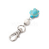 Tortoise & Round Synthetic Turquoise Pendant Decoration HJEW-JM02295-01-4