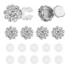 6Pcs Brass & Acrylic Rhinestone Cufflinks BUTT-DC0001-17A-1