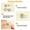 16Pcs 4 Styles Brass & 304 Stainless Steel Cuff Earrings EJEW-HS0001-18P-4