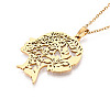 304 Stainless Steel Pendant Necklaces NJEW-T018-54G-5