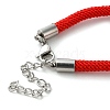 Milan Cord & 304 Stainless Steel Bracelets Making MAK-H004-01B-P02-3