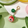 Apple Glass Seed Beads Pendant Decoration HJEW-MZ00125-2