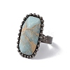 Natural Regalite/Imperial Jasper/Sea Sediment Jasper Oval Open Cuff Ring RJEW-F141-01AS-2