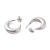 Non-Tarnish 304 Stainless Steel Crescent Moon Stud Earrings for Women EJEW-F280-05C-P-2