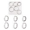 Yilisi 6Pcs 6 Style 202 & 304 Stainless Steel Grooved Finger Ring for Men Women RJEW-YS0001-01-1