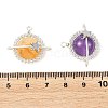 5Pcs 5 Colors Natural Labradorite & Yellow Hematoid Quartz & Amethyst & Xiuyan Jade & Green Jade Copper Wire Glass Wrapped Pendants PALLOY-TA00431-3