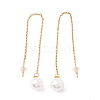 Long Chain with Plastic Pearl Dangle Stud Earrings EJEW-A067-11G-2