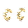 Wavy Brass Cuff Earrings for Women EJEW-C097-05G-01-1