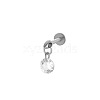 Titanium Alloy Cubic Zirconia 17 Gauge Flat Round Threadless Labrets WG71E87-21-1