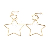 Interlock Double Open Star Dangle Earrings EJEW-C007-01G-1