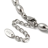 Non-Tarnish 201 Stainless Steel Rugby Beaded Chain Bracelets BJEW-G696-01C-P-3
