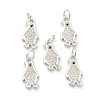 Brass Clear Cubic Zirconia Charms ZIRC-B010-06-2