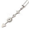 Non-Tarnish 201 Stainless Steel Arrow & Sun & Star Pendant Necklace with Cable Chains NJEW-Q317-19P-2