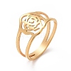 Ion Plating(IP) 201 Stainless Steel Rose Finger Ring RJEW-J051-22G-1