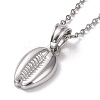 Non-Tarnish 304 Stainless Steel Coffee Bean Pendant Necklace for Women STAS-E154-25P-1