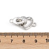 Brass Micro Pave Clear Cubic Zirconia Interlocking Clasps KK-C075-37P-3