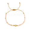 Adjustable Brass & Glass Braided Bead Bracelets for Women WG4426-1-1