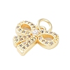 Rack Plating Brass Micro Pave Clear Cubic Zirconia Pendants KK-Z060-06G-01-2