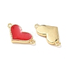 Brass Enamel Heart Links Connector Charms KK-L256-48A-G-2
