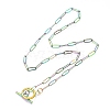 Unisex PVD Vacuum Plating 304 Stainless Steel Paperclip Chain Necklaces NJEW-H215-04MC-1