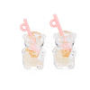 Imitation Bubble Tea/Boba Milk Tea Transparent Resin Pendants RESI-T052-04C-4