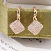 Brass Micro Pave Clear Cubic Zirconia Hoop Earrings EJEW-K300-34G-2