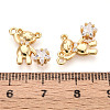 Brass Micro Pave Clear Cubic Zirconia Pendants KK-T078-02G-04-3