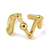 V Shape Brass Open Cuff Rings for Women RJEW-Z050-05G-2