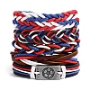 5Pcs 5 Styles Cowhide Braided Cord Bracelets Set PW-WGC2699-01-1