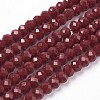 Faceted Solid Color Glass Rondelle Beads Strands LS-GLAA-Q044-6mm-25-1