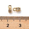 Brass Micro Pave Clear Cubic Zirconia Tube Bails KK-B110-05G-3