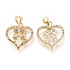 Brass Micro Pave Clear Cubic Zirconia Pendants ZIRC-L096-33G-2