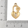 Ion Plating(IP) 304 Stainless Steel Heart Lock Pendant Cabochon Settings STAS-U019-12G-3