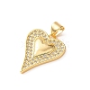 Brass Micro Pave Clear Cubic Zirconia Pendants CU-CBA03AF-09A-G-2