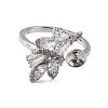 Brass Pave Clear Cubic Zirconia Earring Findings KK-D369-10P-2