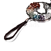 Wire Wrapped Chakra Chips Natural Gemstone Big Pendant Decorations HJEW-H057-02D-01-4