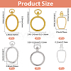 24Pcs 6 Styles Alloy Open Back Bezel Pendants FIND-SP0006-06-2