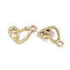 Brass Micro Pave Clear Cubic Zirconia Charms KK-L212-19G-2