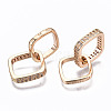 Brass Micro Pave Clear Cubic Zirconia Links Connectors GLAA-S193-024-2