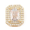 Brass Micro Pave Cubic Zirconia Slide Charms ZIRC-I068-09G-2