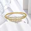 Rack Plating Brass Micro Pave Cubic Zirconia Hinged Bangles BJEW-H624-02G-2