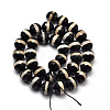 Tibetan Style Striped Pattern dZi Beads Strands TDZI-O005-10F-8mm-2