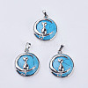 Synthetic Turquoise Kitten Pendants G-K234-D08-1