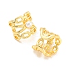 Rack Plating Brass Oval Cuff Earrings with Plastic Pearl EJEW-A028-54G-2
