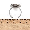 304 Stainless Steel Cuff Ring Components STAS-D372-07P-06-3
