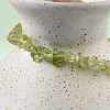 Unisex Chip Natural Peridot Beaded Stretch Bracelets BJEW-S143-51-3