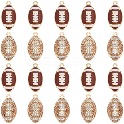 20Pcs 2 Styles Alloy Rhinestone Pendants FIND-SC0022-78-1
