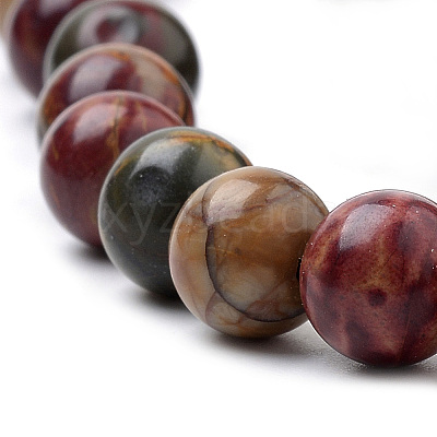 Natural Polychrome Jasper/Picasso Stone/Picasso Jasper Beads Strands X-G-S259-23-6mm-1