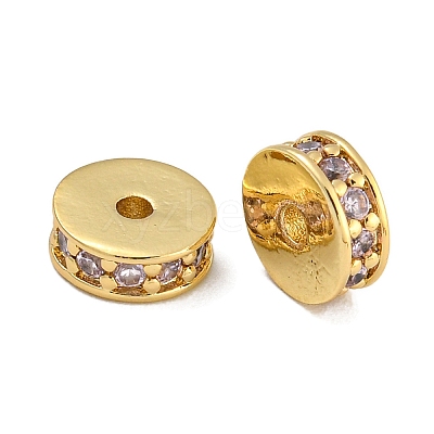 Rack Plating Brass Micro Pave Cubic Zirconia Beads KK-U030-27G-07-1