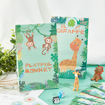 6 Style Animal Theme Paper Bags AJEW-WH0283-18-1